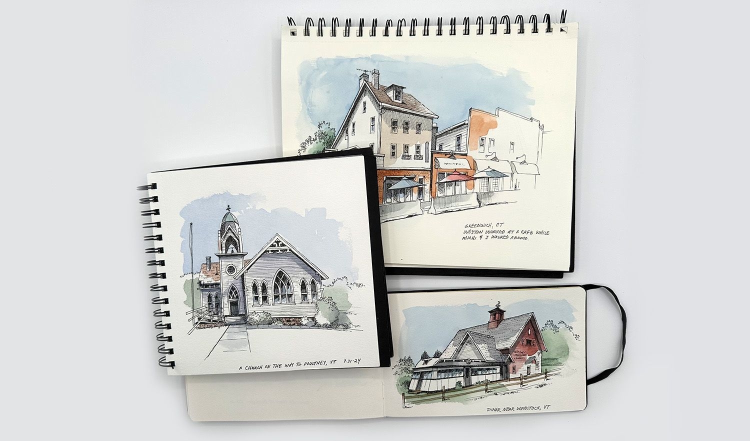my three sketchbooks